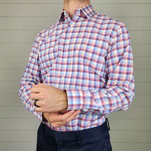 Express | Dress Shirt | Men's | Slim | Medium | Pink Blue